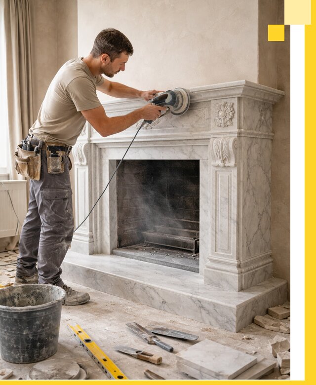 Изготовление и установка мраморных каминов в Благовещенске под ключ