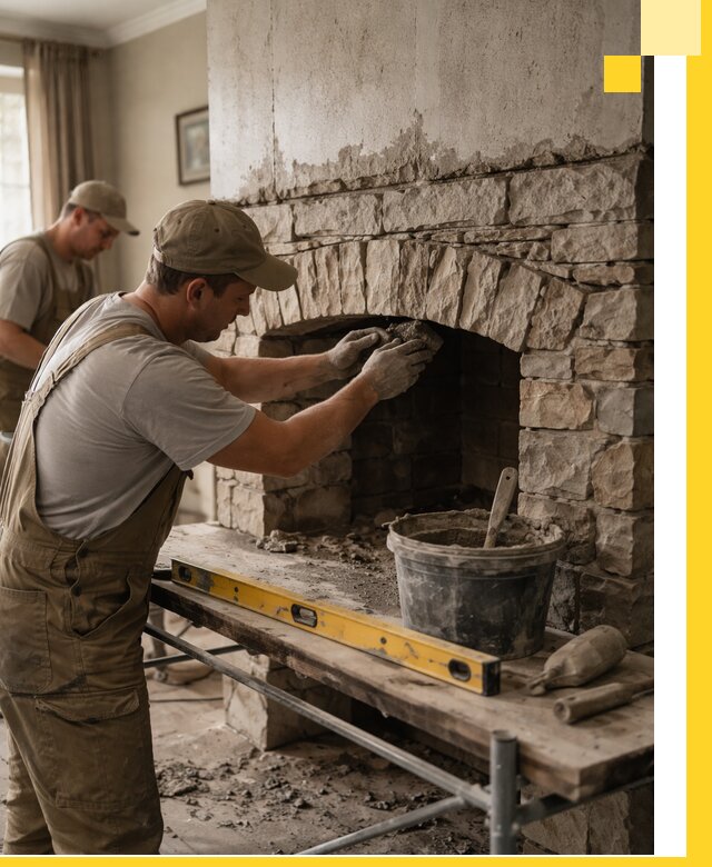 Изготовление каминов под ключ в Благовещенске, монтаж и отделка