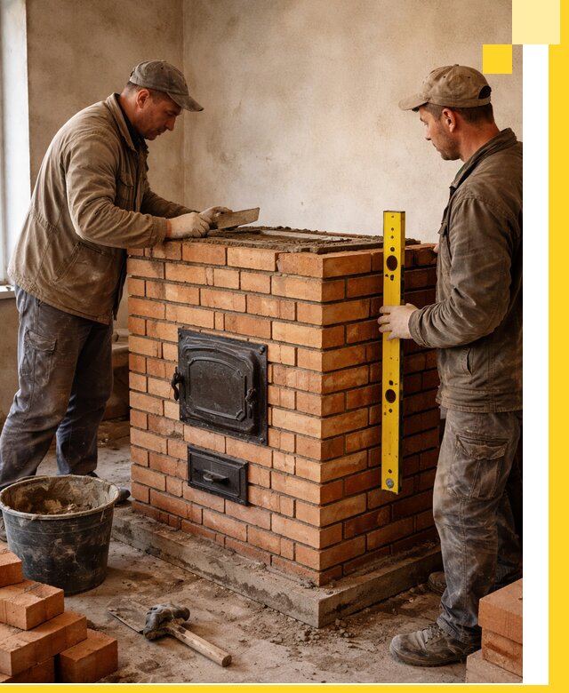 Отопительные печи под ключ в Благовещенске, установка и сборка