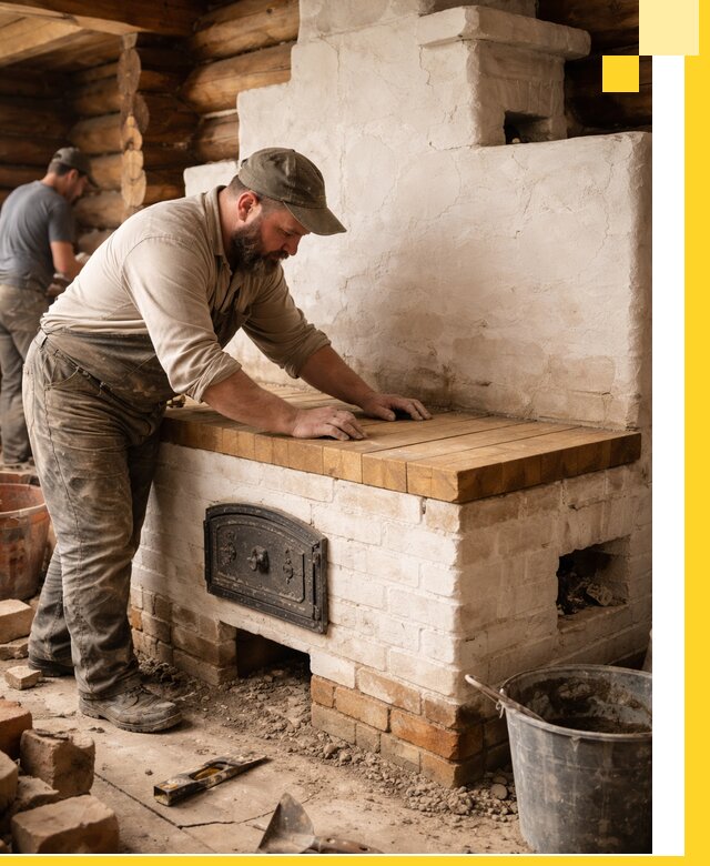 Проектирование и установка русской печи с лежанкой в Благовещенске