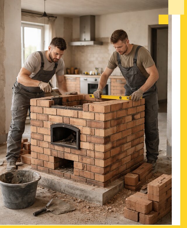 Установка и монтаж печей в частном доме в Благовещенске под ключ