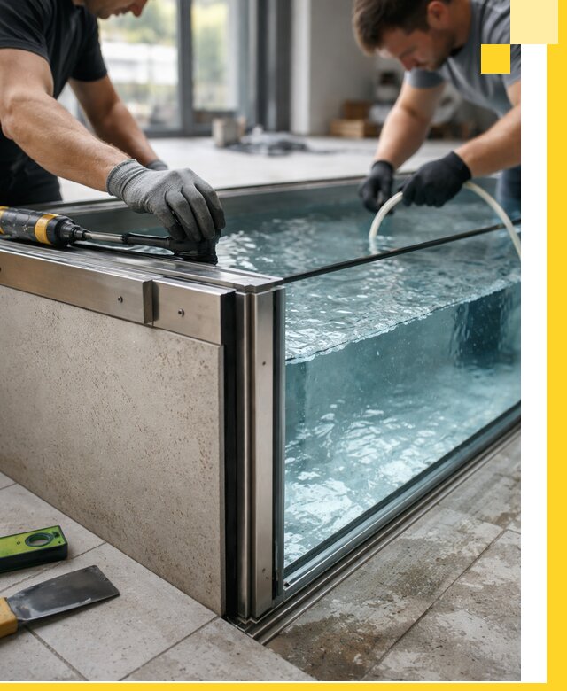 Проектирование и монтаж стеклянных бассейнов в Благовещенске