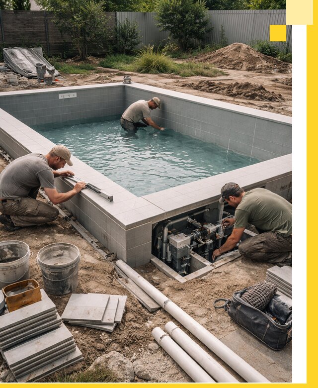 Строительство и монтаж бассейнов для дачи под ключ в Благовещенске