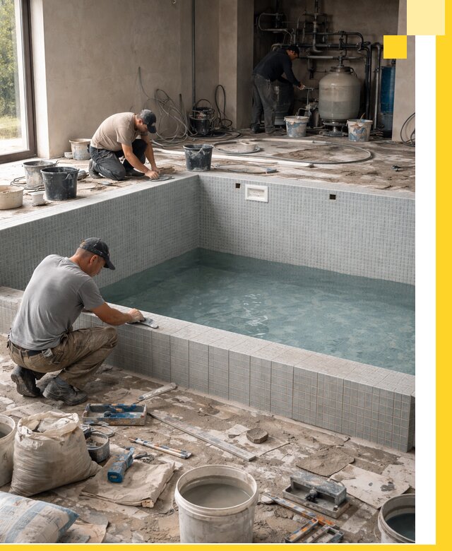 Строительство и монтаж бассейнов в помещении в Благовещенске