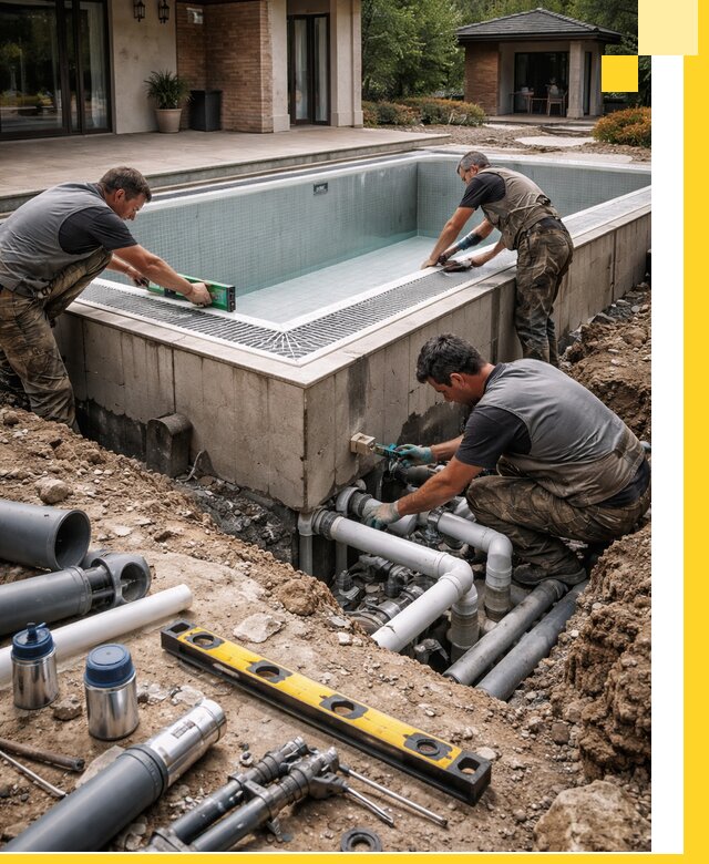 Строительство переливных бассейнов в Благовещенске под ключ