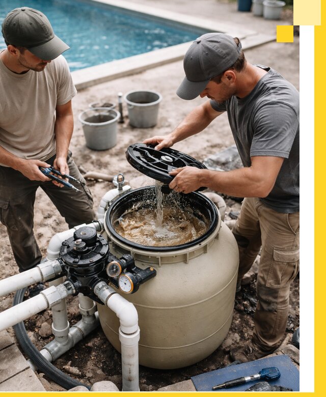 Установка и обслуживание песочных фильтров для бассейнов в Благовещенске