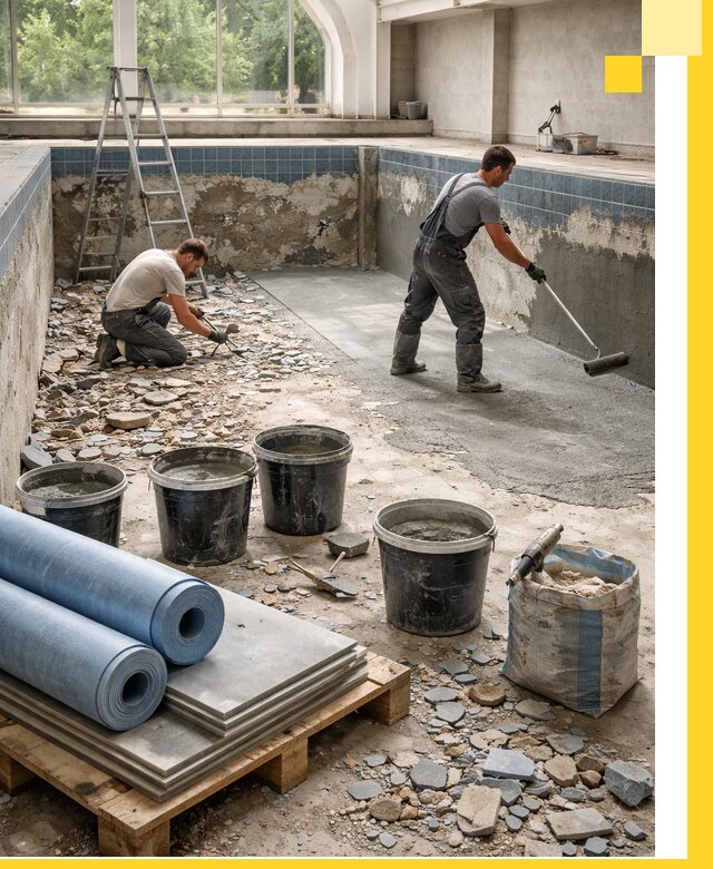 Реконструкция бассейнов в Благовещенске: ремонт, гидроизоляция