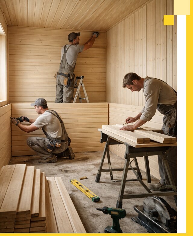 Обшивка саун в Благовещенске из натуральной древесины под ключ