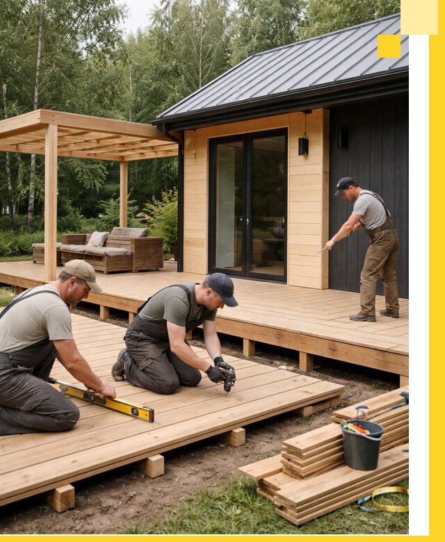 Строительство бань с террасой и бассейном под ключ в Благовещенске