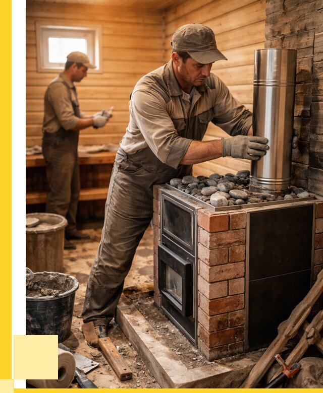 Монтаж печи в бане под ключ в Благовещенске от 20772 р. | ЭриданБгв