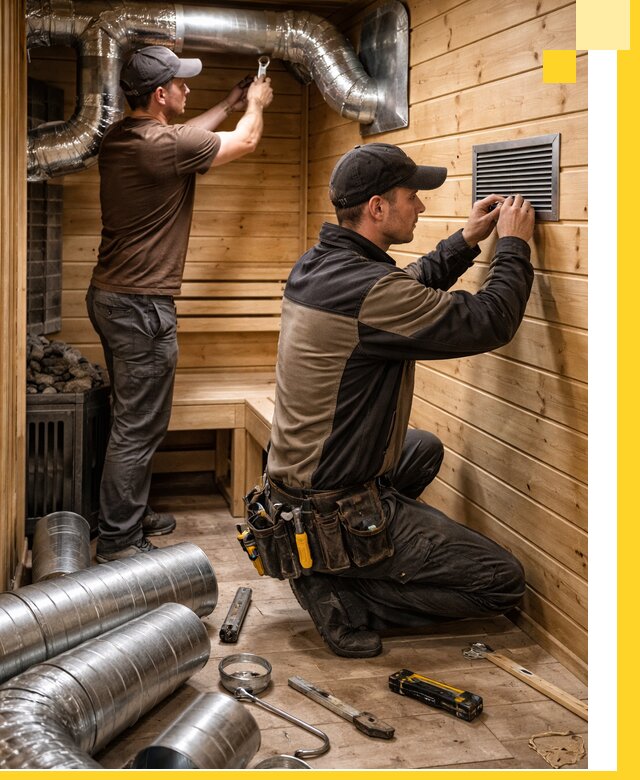 Проектирование и монтаж вентиляции бани в Благовещенске под ключ