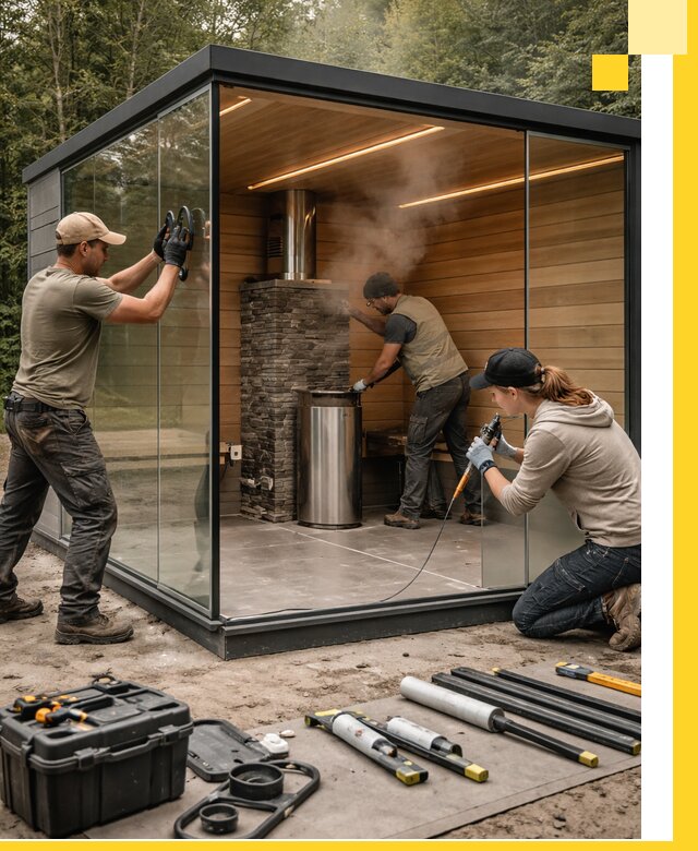 Проектирование и строительство стеклянных бань в Благовещенске